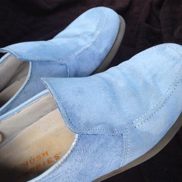 Blue suede loafers from the shop profile